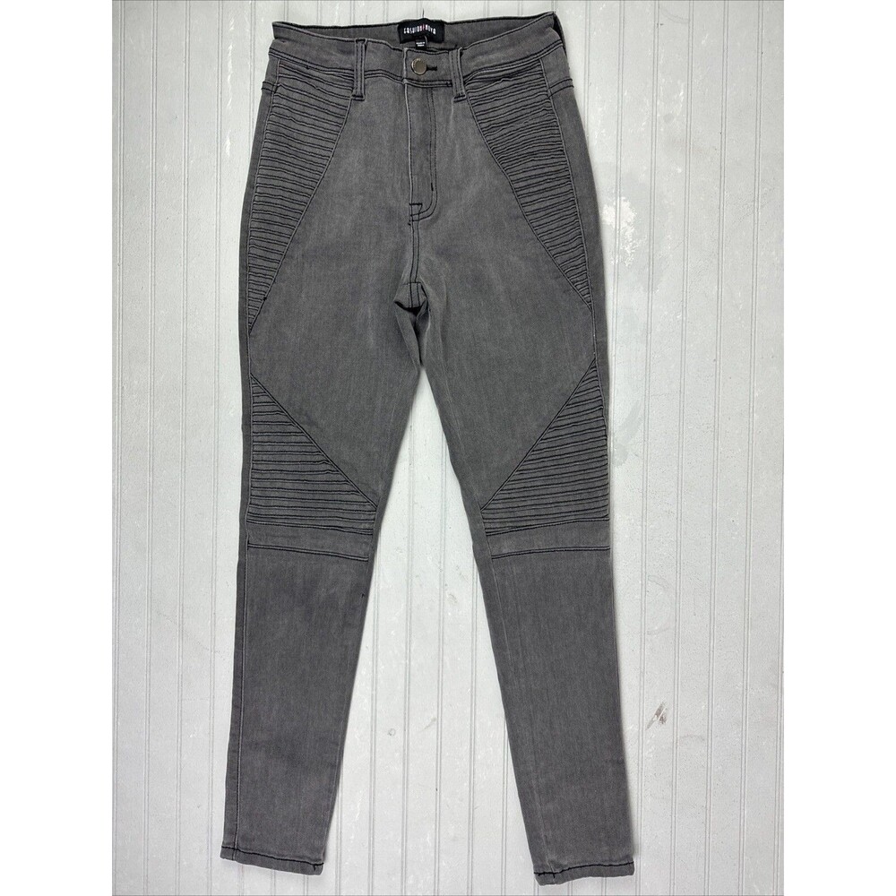 Fashion Nova Size 5 Womens Jeans Mid Rise Skinny Gray Stretch